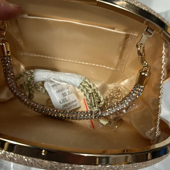 I. Miller Kimmy Evening Gold Sparkly Clutch Bag - Picture 6 of 7